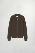 NN07 Gustav 60016 LS Full Zip Sweater in Demitasse | Buster McGee