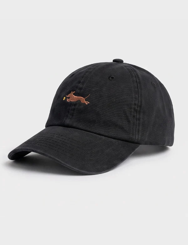 Mr Simple Bert 6 Panel Dachshund Cap in Black | Buster McGee