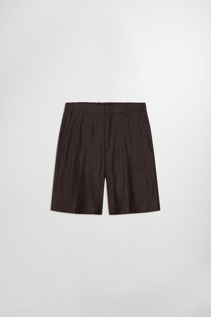 NN07 Kay 1808 Pleated Relaxed Shorts in Deep Truffle | Buster McGee