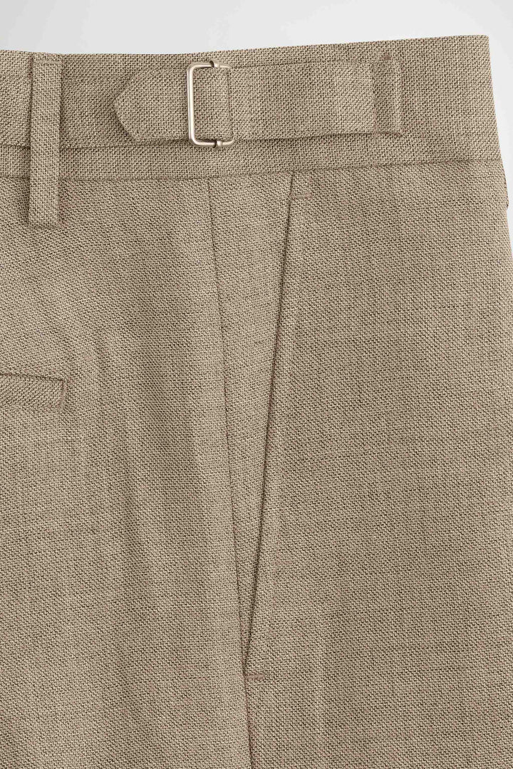 NN07 Kay 10027 Tailored Trousers in Khaki Melange