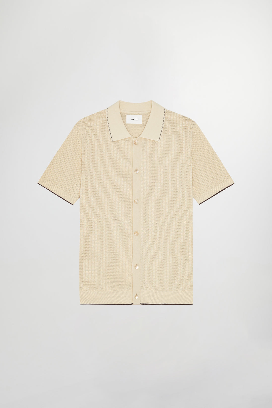 NN07 Nalo SS Knitted Polo 60039 in Ivory | Buster McGee