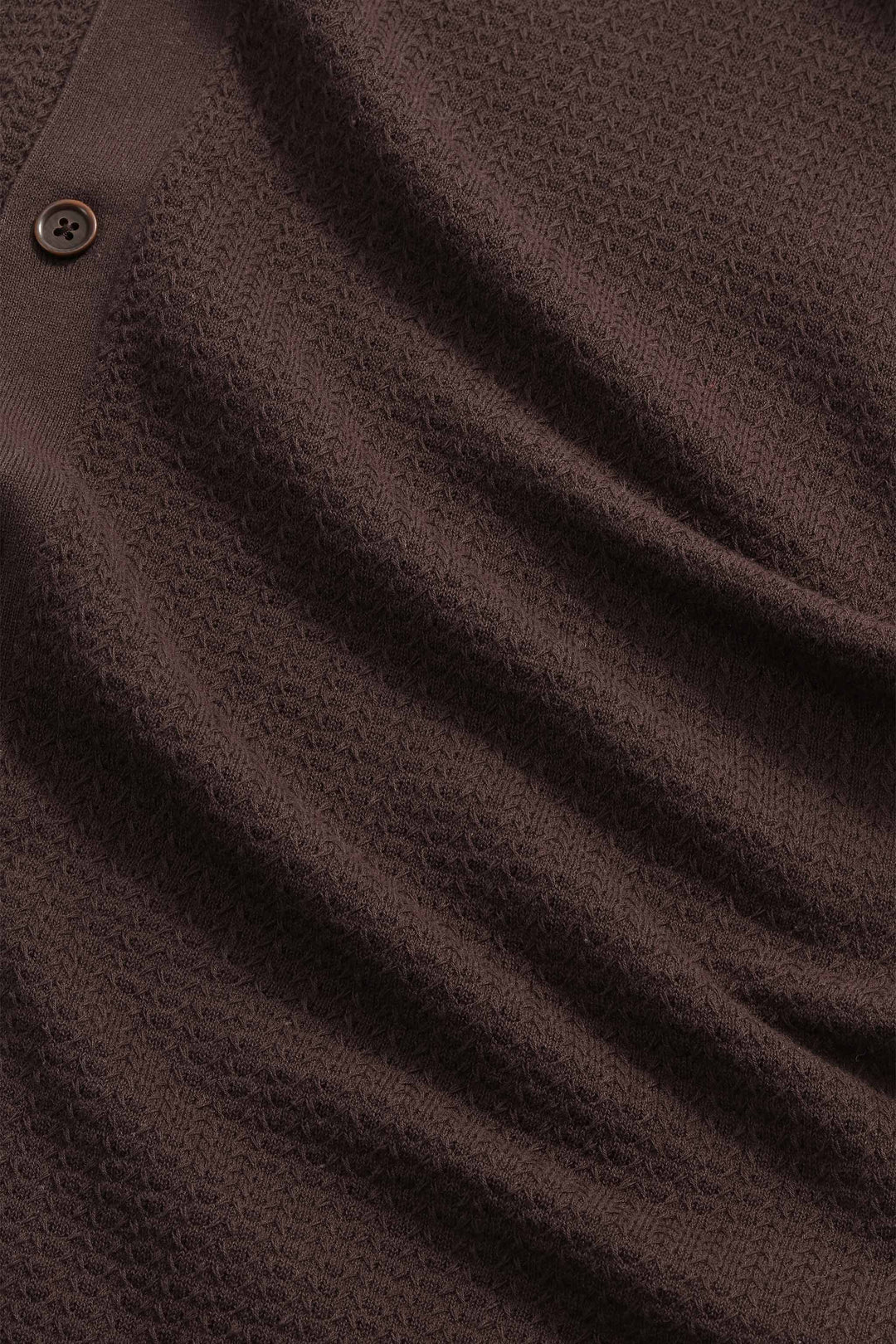 NN07 Nalo SS Knitted Polo 60039 in Deep Truffle