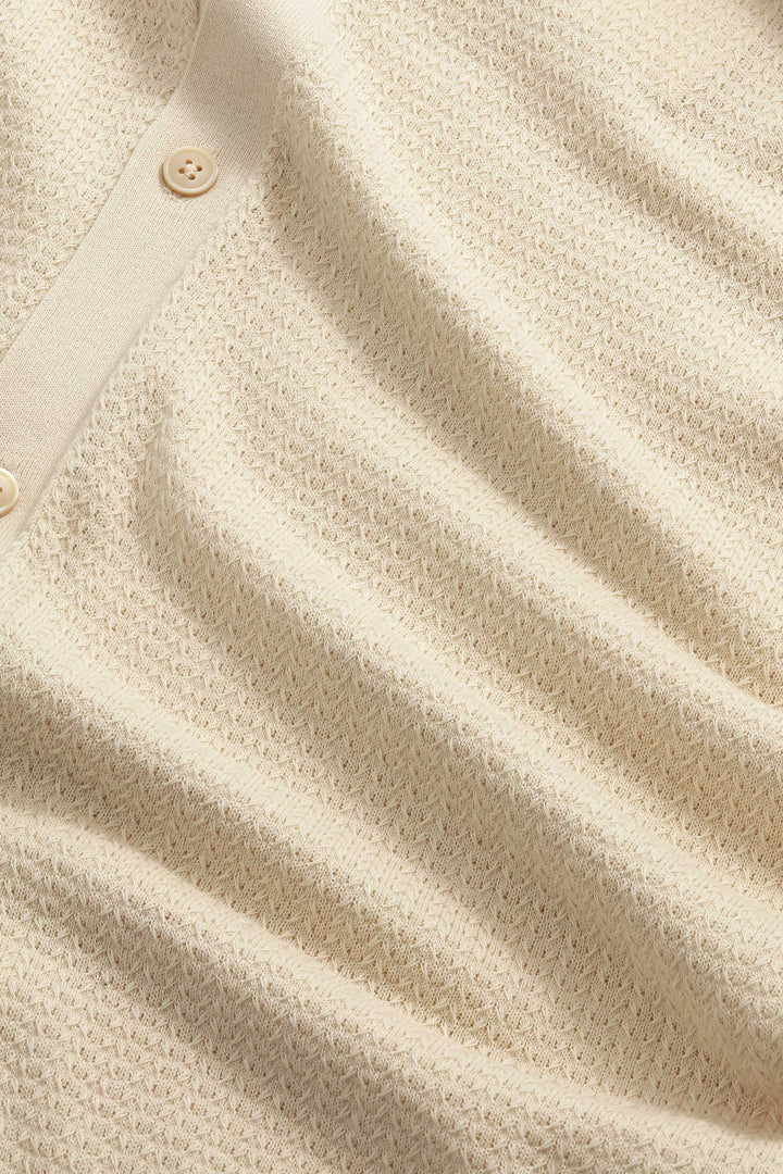 NN07 Nalo SS Knitted Polo 60039 in Ivory