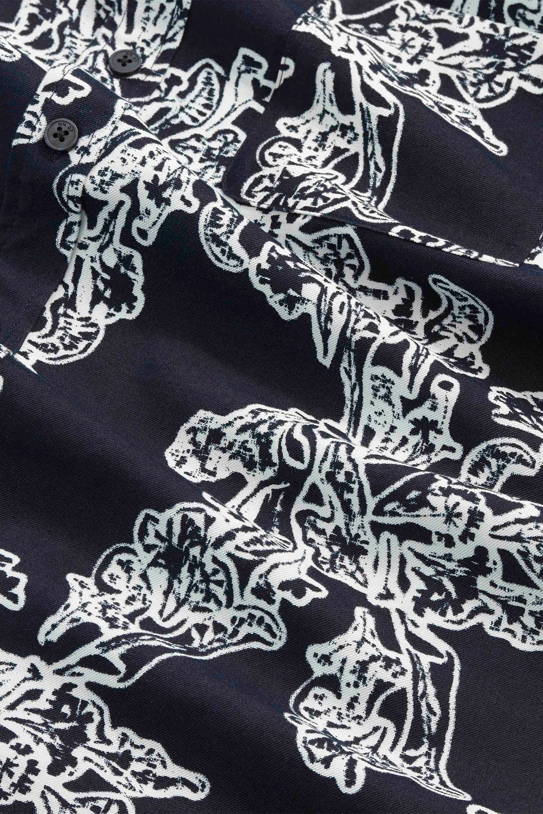 NN07 Deon  50055 SS Printed Shirt in Navy Blue
