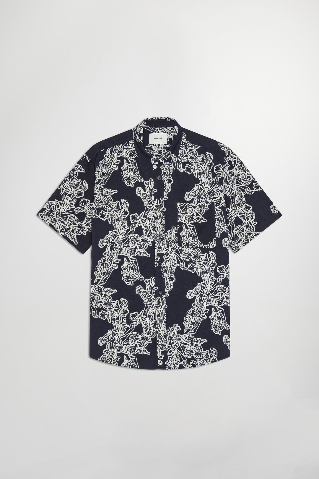 NN07 Deon  50055 SS Printed Shirt in Navy Blue | Buster McGee