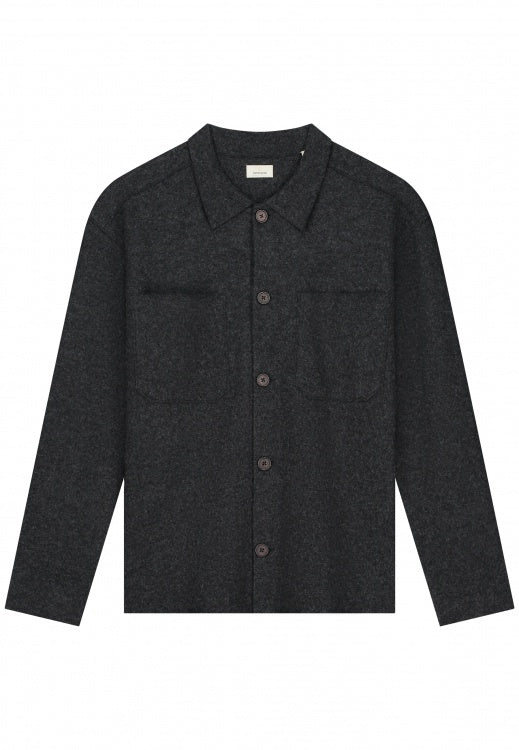 DSTREZZED Sebas Boiled Wool Shirt in Driftwood | Buster McGee