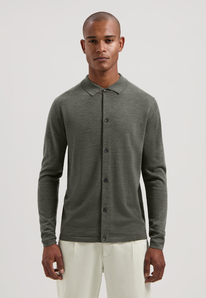 Dstrezzed Destin LS Polo Shirt in Dark Army | Buster McGee Daylesford