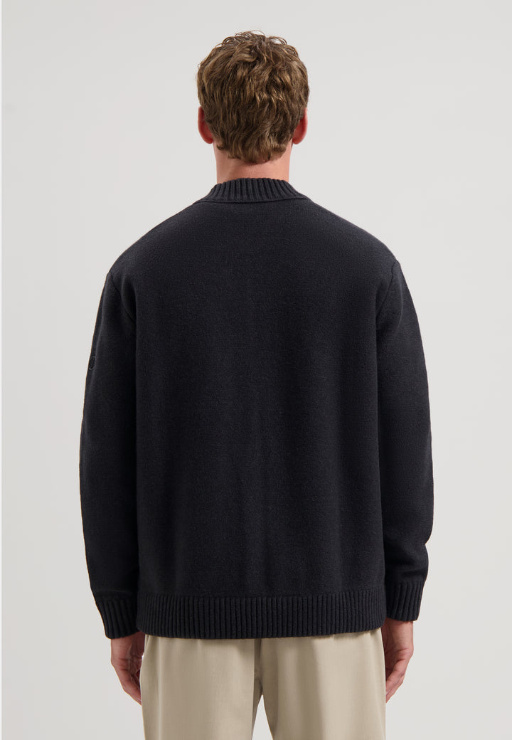 Dstrezzed Boden Knitted Bomber Jacket in Dark Grey
