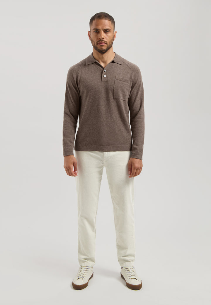 Dstrezzed Aloin LS Polo Shirt in Vintage Khaki | Buster McGee