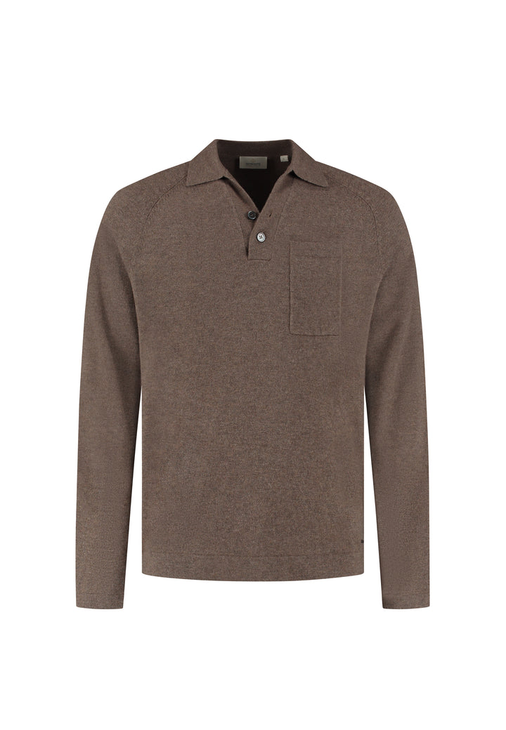 Dstrezzed Aloin LS Polo Shirt in Vintage Khaki | Buster McGee