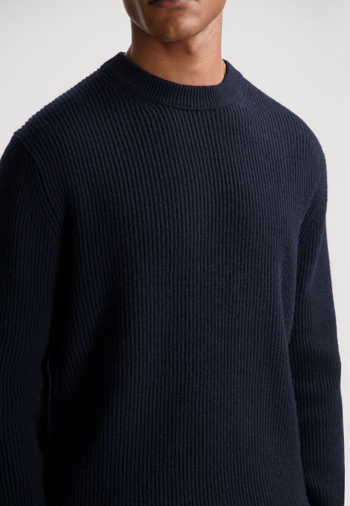 Dstrezzed Stef Rib Crewneck Knit in Dark Navy | Buster McGee