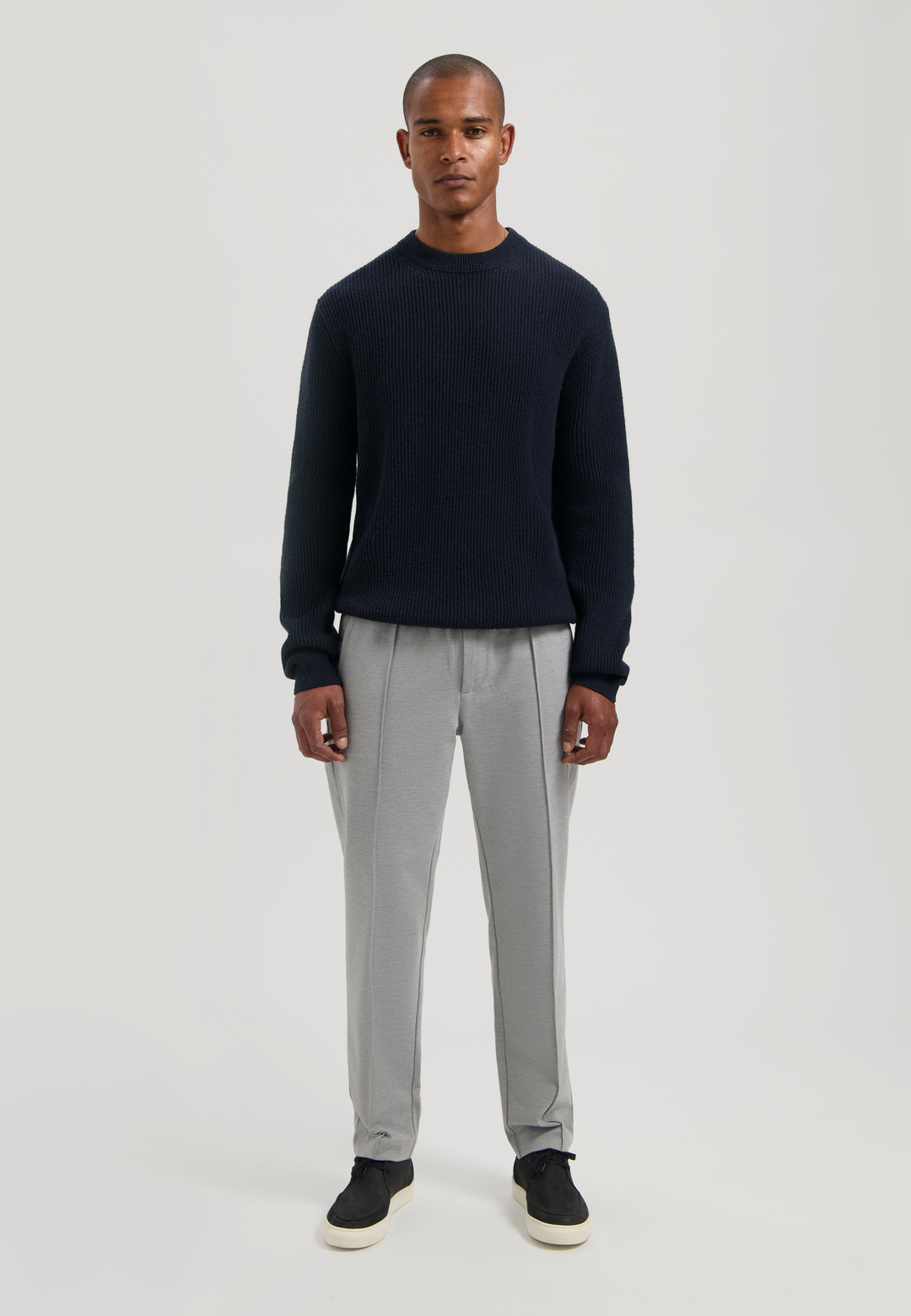 Dstrezzed Stef Rib Crewneck Knit in Dark Navy | Buster McGee