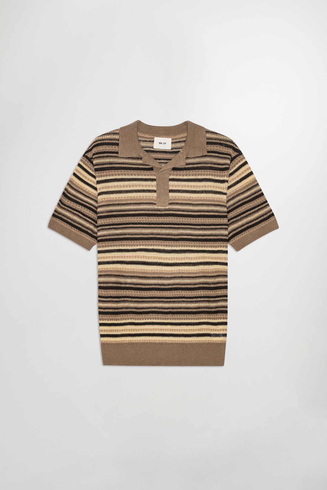 NN07 Noam 60043 Textured Stitch Polo in Mable Husk | Buster McGee