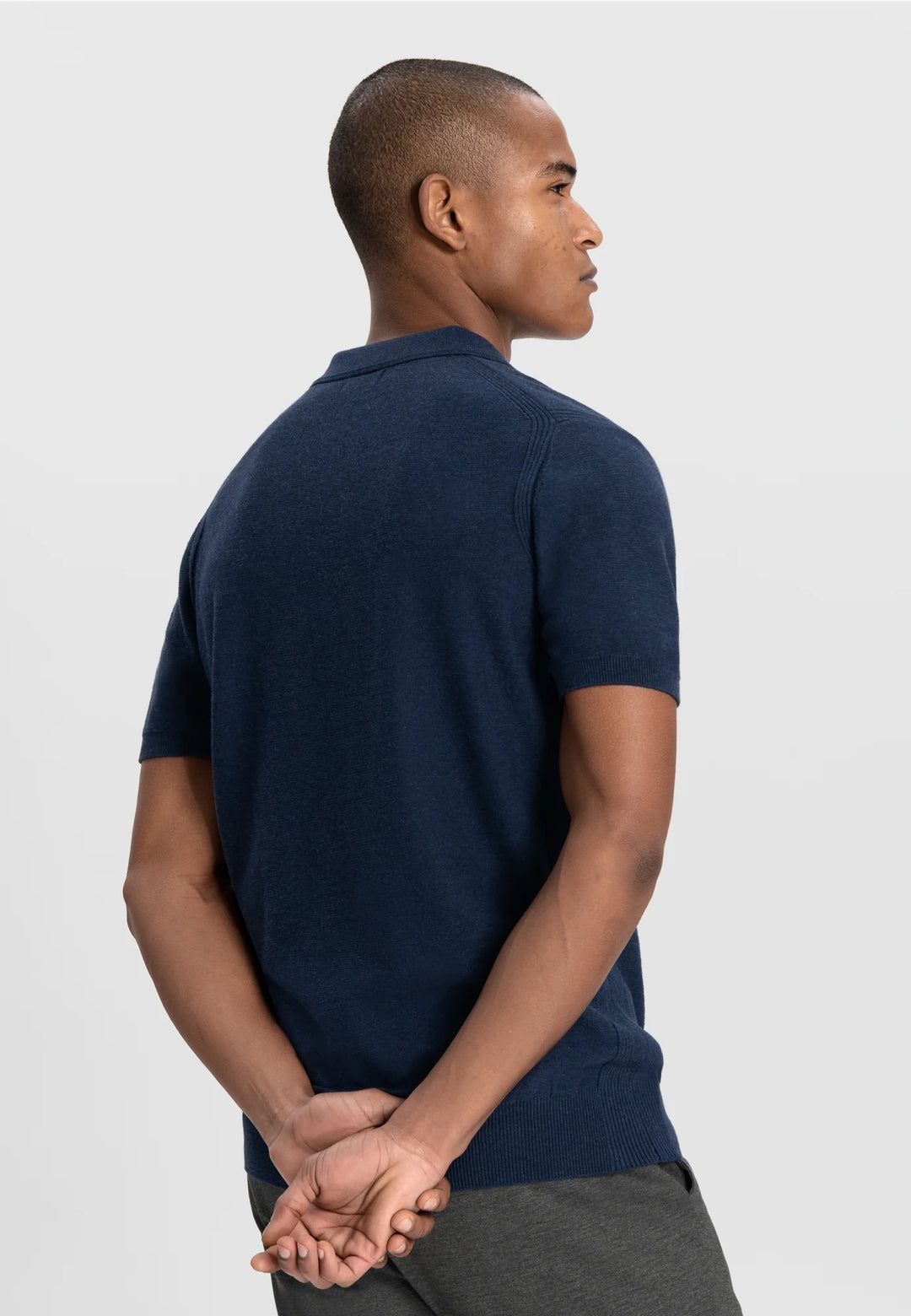Dstrezzed Mercury Short Sleeve Polo in Dark Navy | Buster McGee
