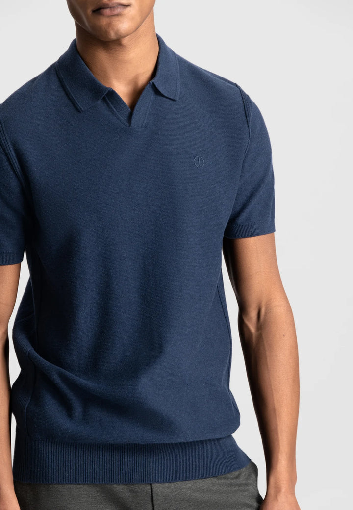 Dstrezzed Mercury Short Sleeve Polo in Dark Navy | Buster McGee