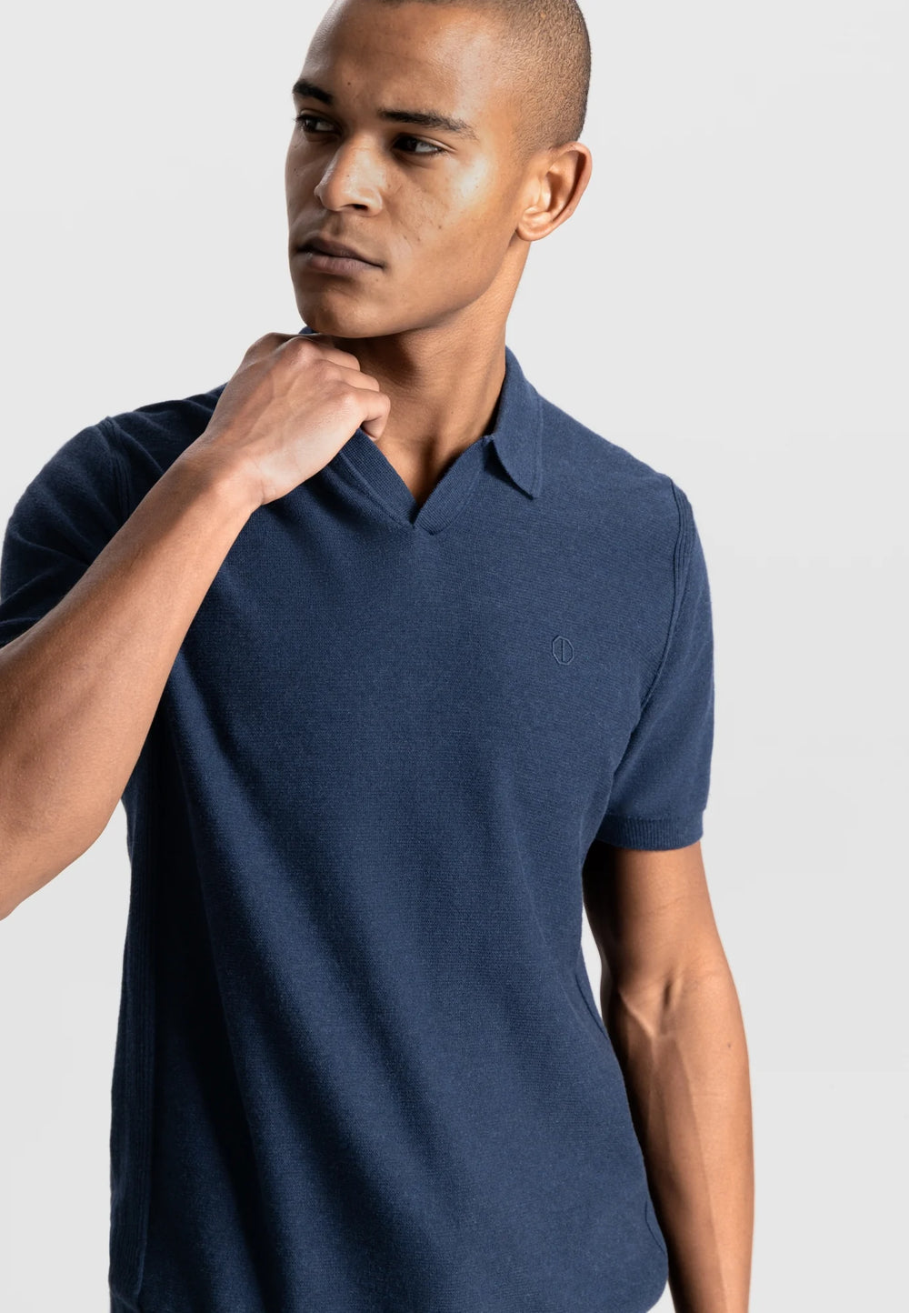 Dstrezzed Mercury Short Sleeve Polo in Dark Navy | Buster McGee