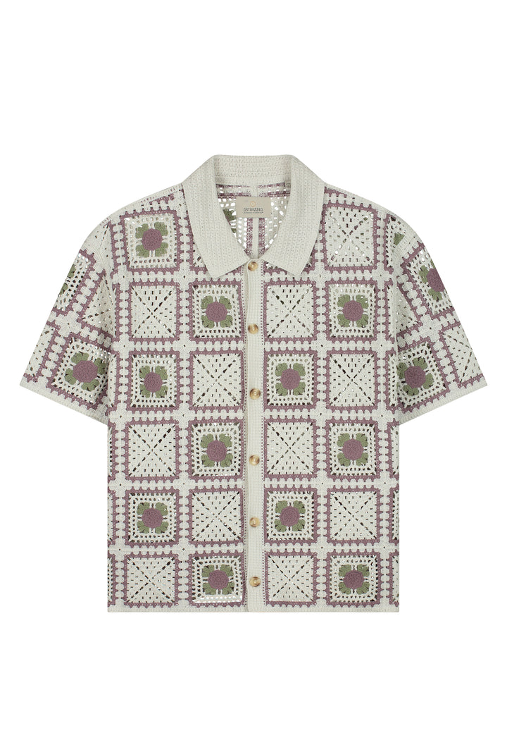 Dstrezzed Shane Crochet Shirt in Silver Birch | Buster McGee