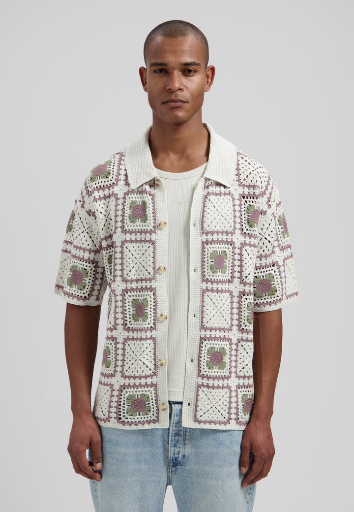 Dstrezzed Shane Crochet Shirt in Silver Birch | Buster McGee