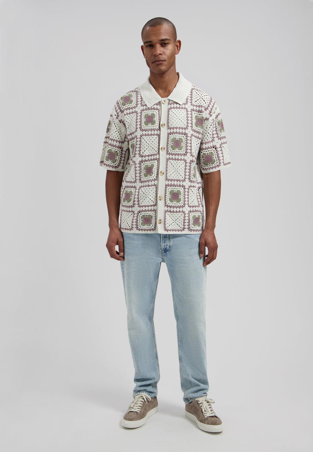 Dstrezzed Shane Crochet Shirt in Silver Birch | Buster McGee