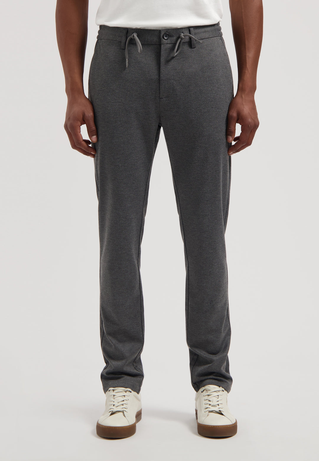 Dstrezzed Lancaster Pattern Sweat Pant Twill Pant in Dark Grey
