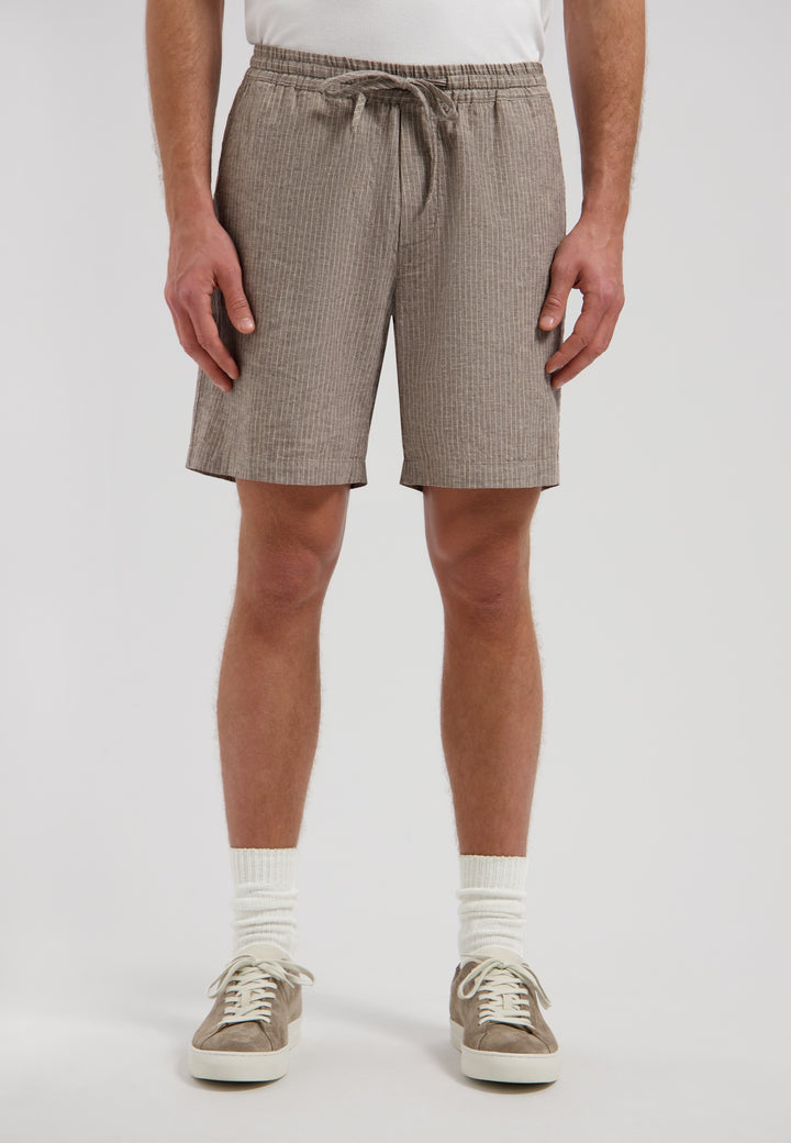 Dstrezzed Logan Pinstripe Short in Grey Brown | Buster McGee