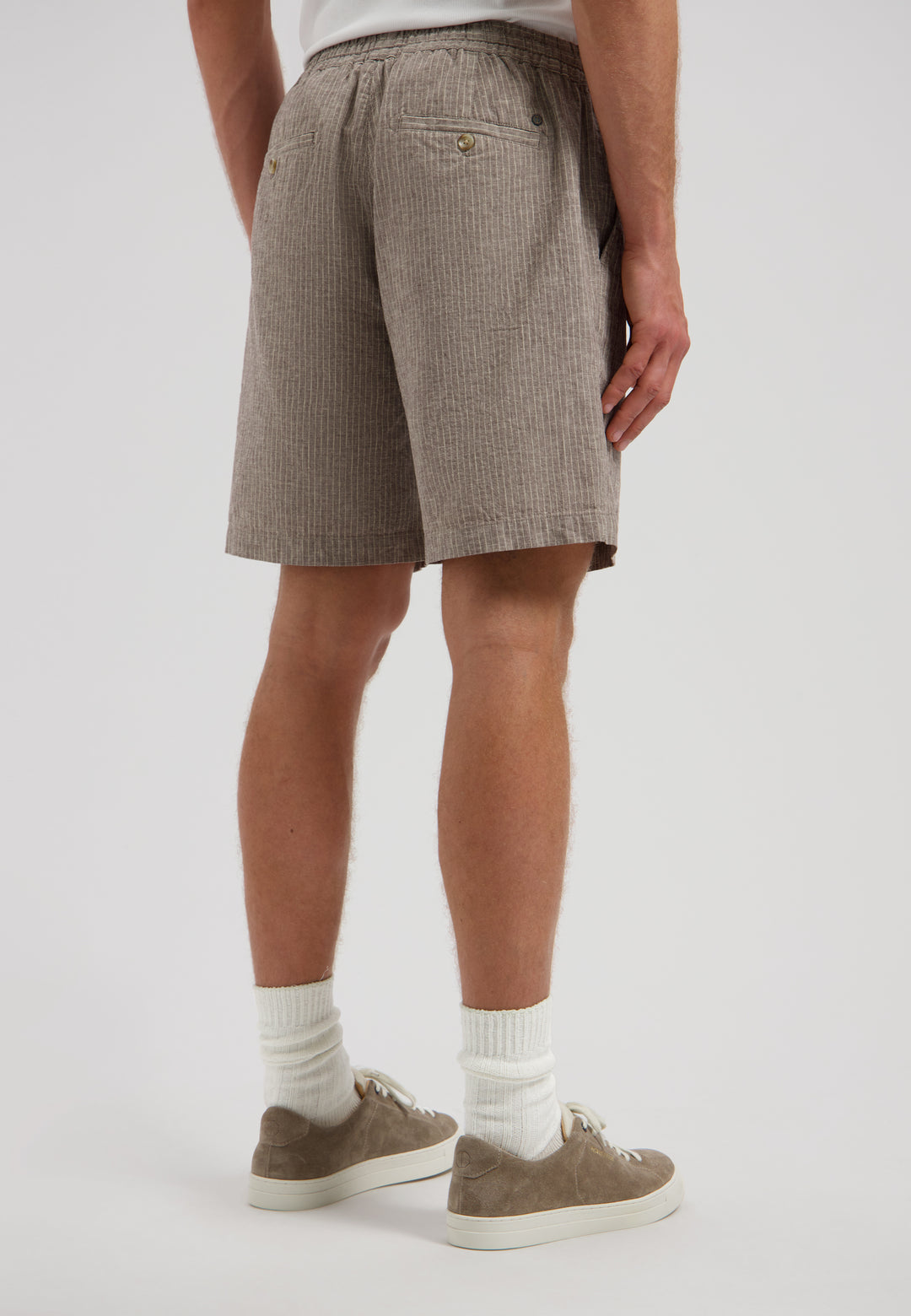 Dstrezzed Logan Pinstripe Short in Grey Brown