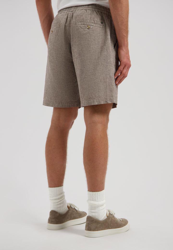 Dstrezzed Logan Pinstripe Short in Grey Brown