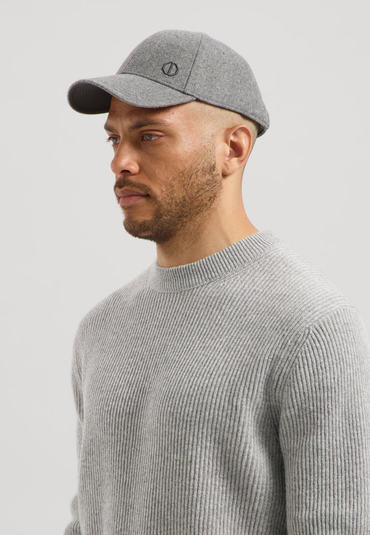 Dstrezzed Beals Woolmix Cap in Dark Grey Melange | Buster McGee