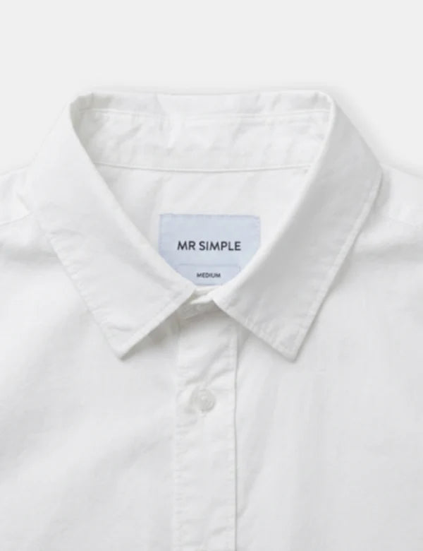 Mr Simple Russel Oversized Long Sleeve Shirt in White