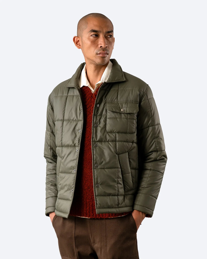 Far Afield Kovak Quilted Jacket in Dark Green | Buster McGee