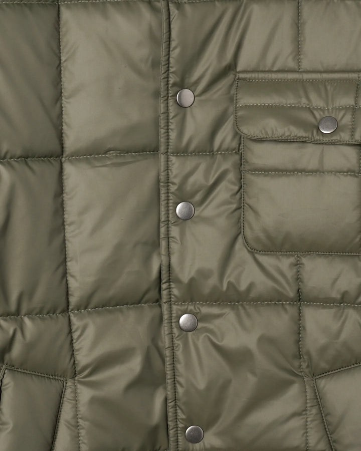 Far Afield Kovak Quilted Jacket in Dark Green