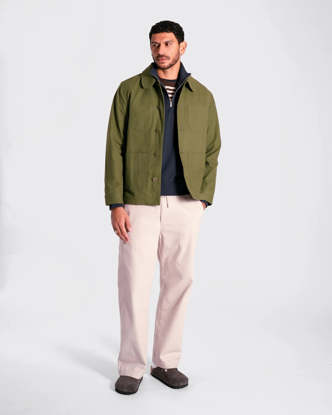 Far Afield Station Jacket in Green Panama Twill | Buster McGee
