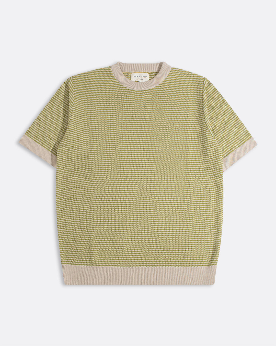 Far Afield Newport Knitted Top in Sand-Green Stripe | Buster McGee