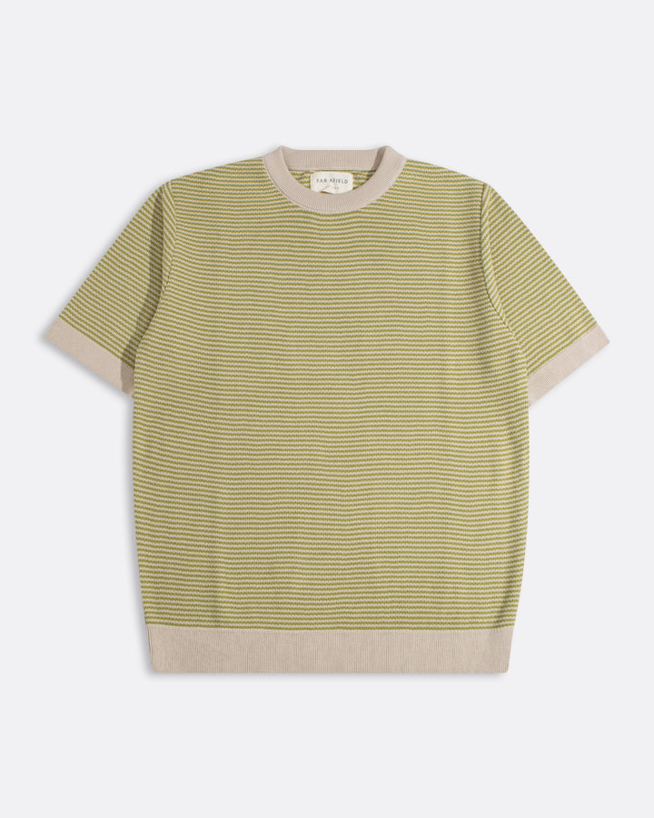 Far Afield Newport Knitted Top in Sand-Green Stripe | Buster McGee