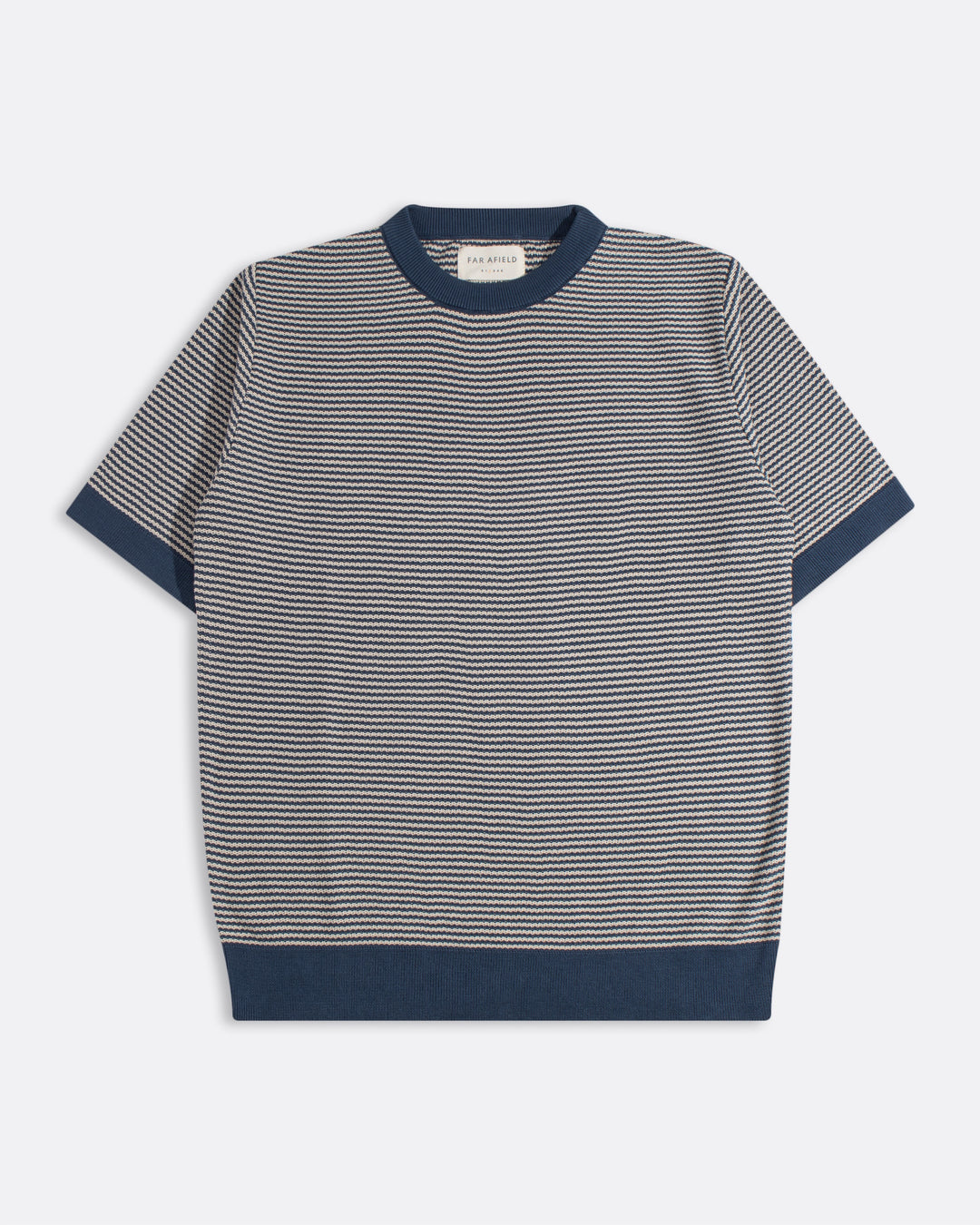 Far Afield Newport Knitted Top in Blue-Sand Stripe | Buster McGee