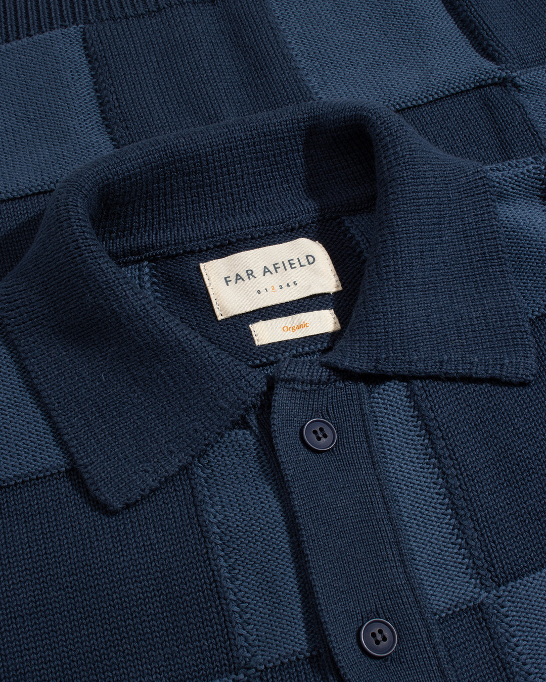 Far Afield Velzy Longsleeve Knitted Shirt in Blue Square Patchwork | Buster McGee
