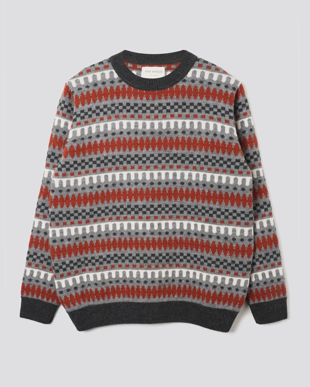 Far Afield Hosono Geo Fair Isle Knit in Grey Multi | Buster McGee