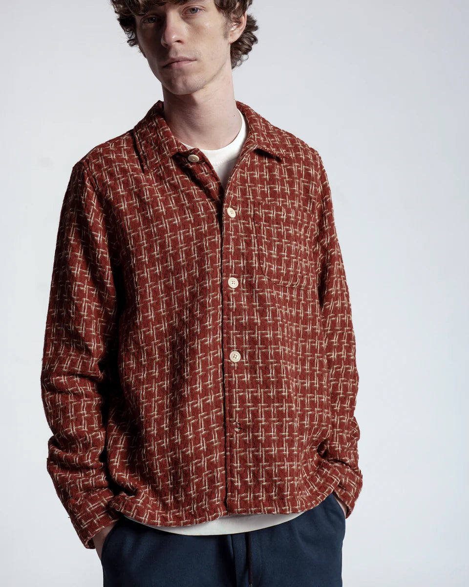 Far Afield Busey Shirt Dobby Architect in Red | Buster McGee