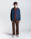 Far Afield Veloso Shirt Embroidery Check in Blue | Buster McGee