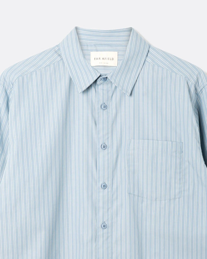 Far Afield Day Longsleeve Shirt in Blue Stripe | Buster McGee