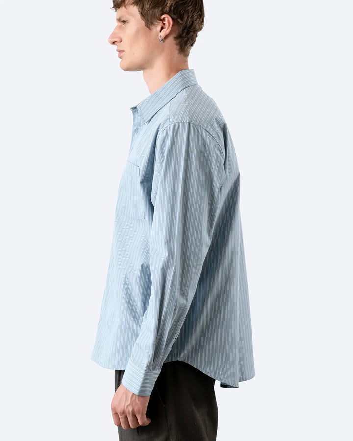 Far Afield Day Longsleeve Shirt in Blue Stripe