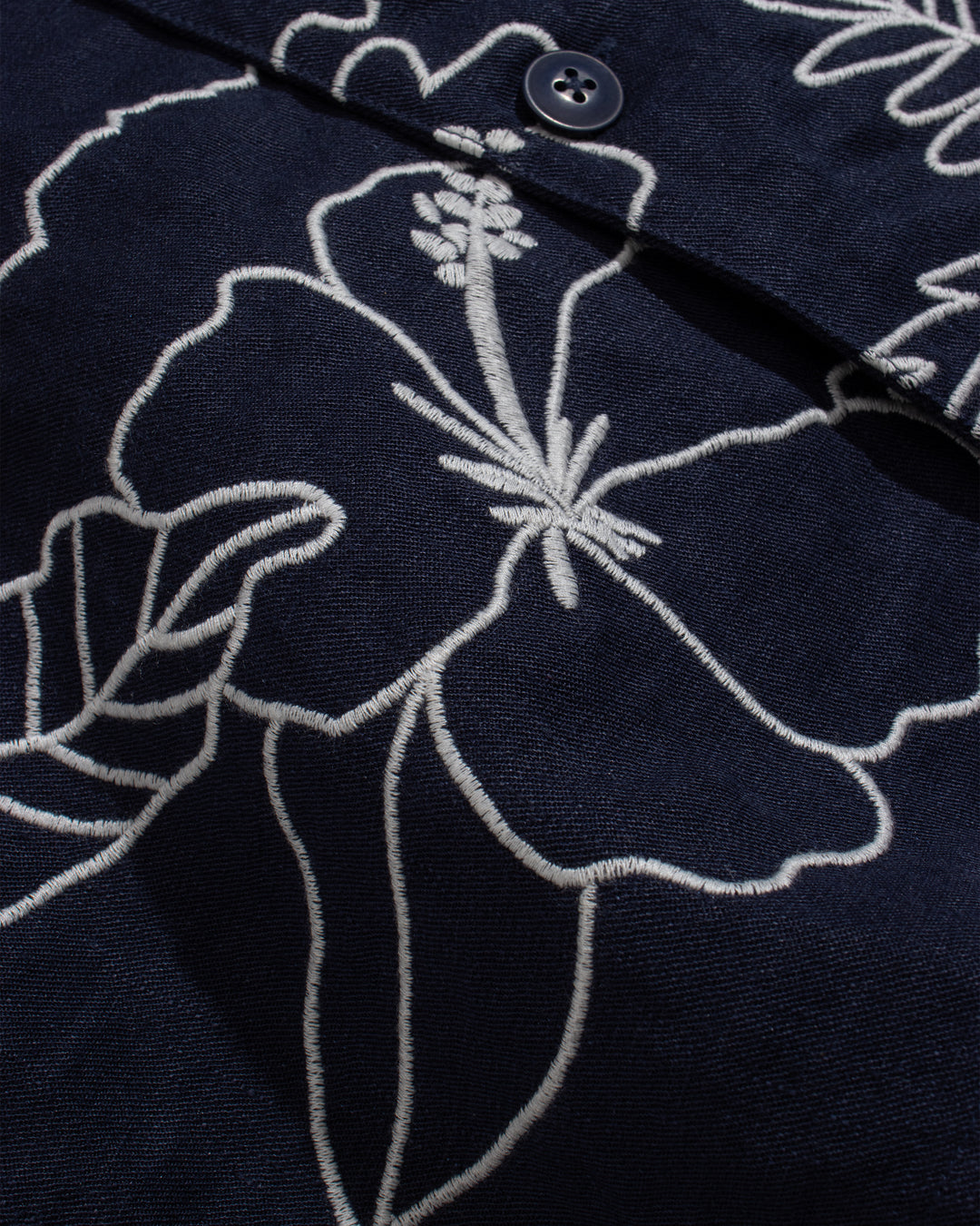 Far Afield Veloso SS Shirt Embroidered Landscape  in Navy