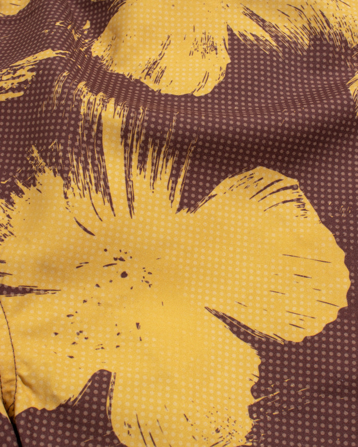 Far Afield Printed Swimshorts Pixel Floral in Yellow/Red | Buster McGee