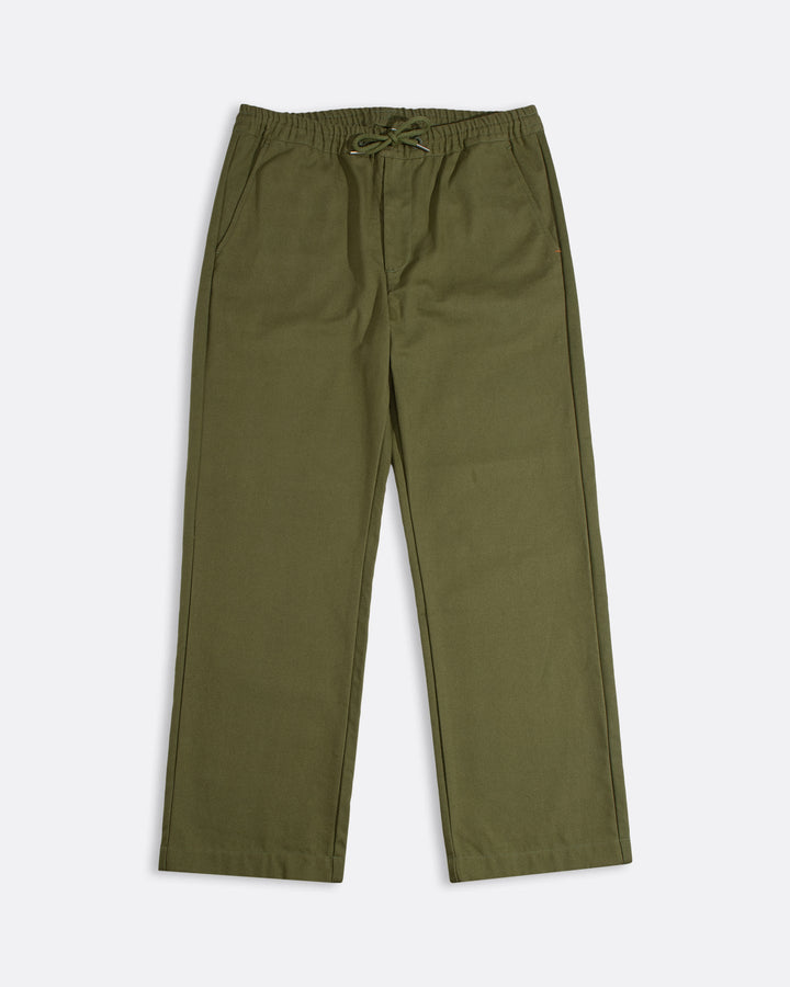 Far Afield House Trouser in Green Panama Twill | Buster McGee
