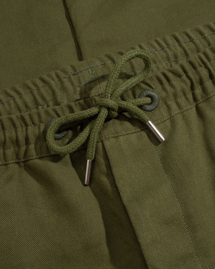 Far Afield House Trouser in Green Panama Twill