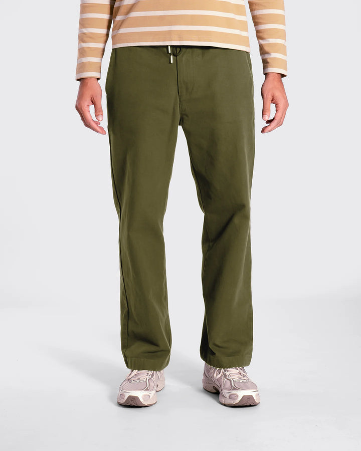 Far Afield House Trouser in Green Panama Twill | Buster McGee