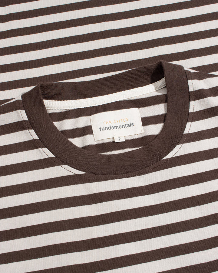 Far Afield Breton Stripe SS Tee in Brown Sand | Buster McGee