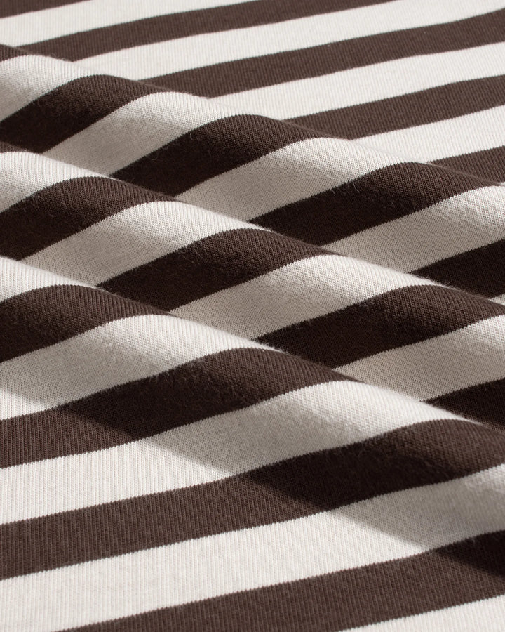 Far Afield Breton Stripe SS Tee in Brown Sand