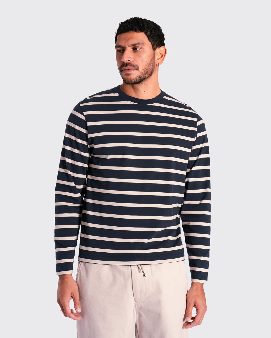 Far Afield Breton Stripe Longsleeve Tee in Navy Sand | Buster McGee