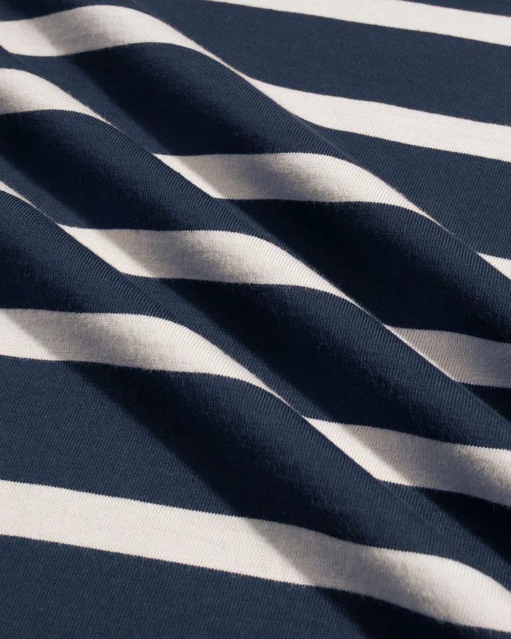 Far Afield Breton Stripe Longsleeve Tee in Navy Sand